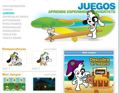 Discovery kids , el canal de televisión infantil en latinoamérica, tiene un portal en internet en el que podemos encontrar juegos y actividades para los es un divertido recurso para aprender jugando de la mano de los protagonistas de las series infantiles más conocidas. Actividades Formativas Complementarias: Página para jugar