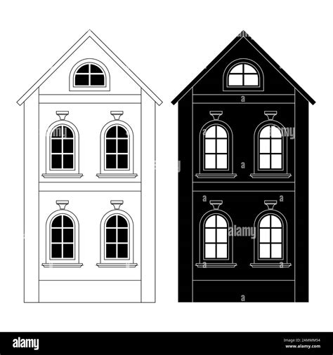 House. Black and white outline drawing Stock Vector Image & Art - Alamy