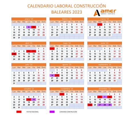 ¡conoce El Calendario Laboral De La Construcción En Baleares 2023