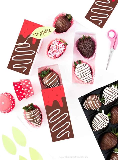 FREE Strawberry Valentines Gift Box - Design Eat Repeat