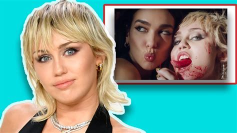 Miley Cyrus Kisses Dua Lipa In Prisoner Hollywire Miley Cyrus Prisoner Dua Lipa Hot