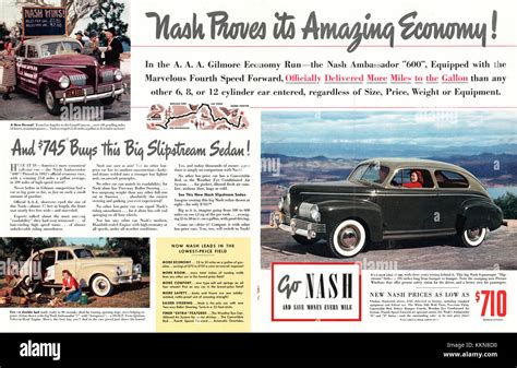 1941 Us Magazine Nash Cars Advert Stock Photo Alamy