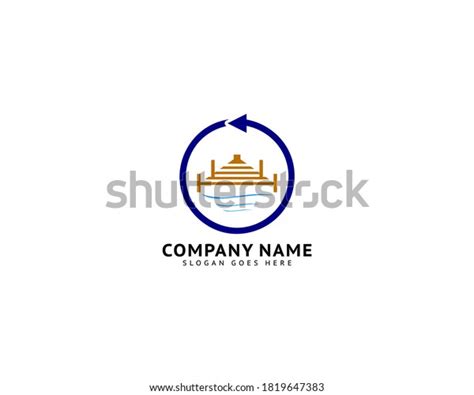 Beach Pier Dock Logo Design Vector Stock Vector Royalty Free 1819647383