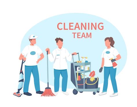 Maybe you would like to learn more about one of these? Premium Vector | Janitorial service flat color faceless ...