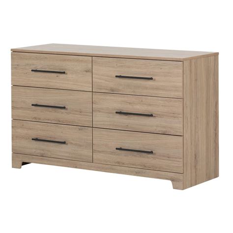 I wanted a different wood and handle material. South Shore Primo 6-Drawer Rustic Oak Dresser-11311 - The ...
