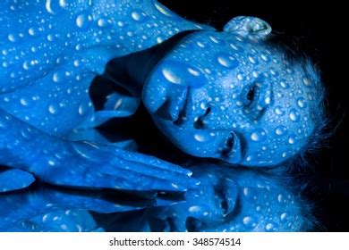 Body Face Nude Woman Blue Pattern Stock Photo Shutterstock