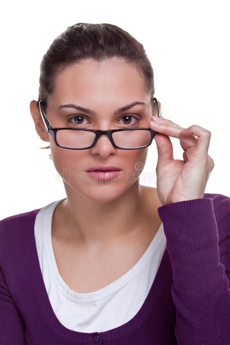 Businesswoman Adjusting Her Glasses Free Stock Photos StockFreeImages