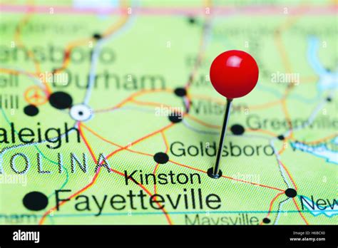 Kinston Pinned On A Map Of North Carolina Usa Stock Photo Alamy