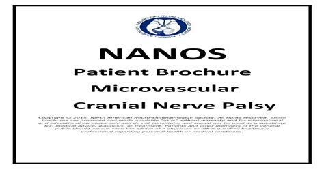 Nanos Patient Brochure Microvascular Cranial Nerve Palsy Pdf Document