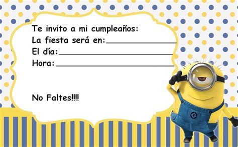 Invitacion Minions Minions Para Imprimir Hacer Invitaciones De Cumpleaños
