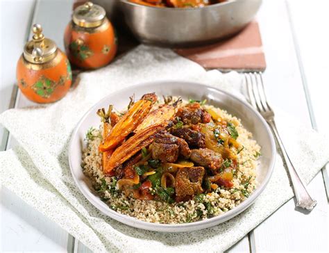 Other recipes in this collection may seem like it takes a while to make, but much of this is inactive oven or hob cooking time, so you can put your feet up while the dish bubbles away. Lamb Tagine with Carrot Top Couscous Recipe | Abel & Cole