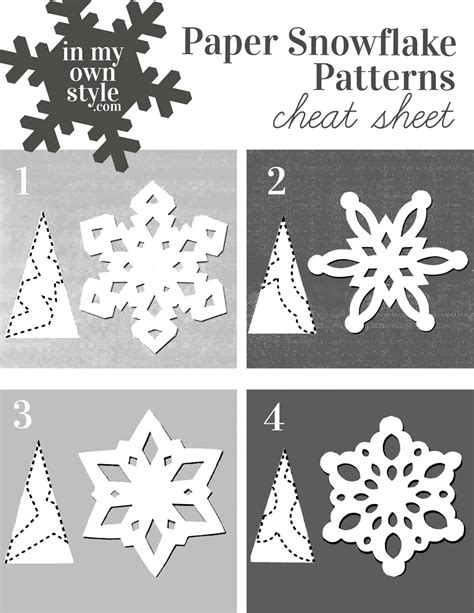 Keep This Paper Snowflake Making Pattern Cheat Sheet Handy When You