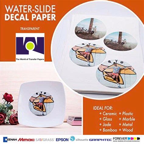 Inkjet Clear Waterslide Model Ceramic Decal Paper 5 Sheets 8 5x11 The World Of Transfer Papers