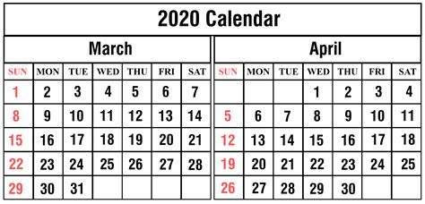 Our calendars can be used to organize your daily activities in a better way. Free March & April 2020 Printable Calendar Templates