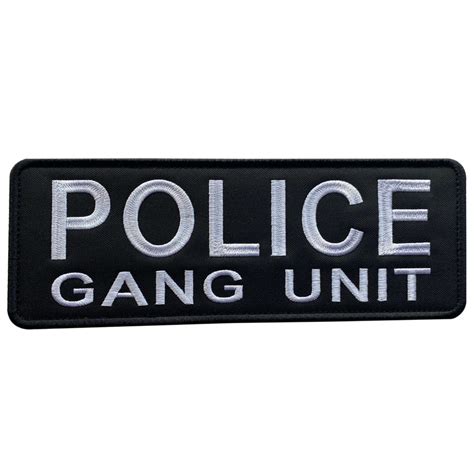 Uuken 85x3 Inches Large Embroidery Police Gang Unit Patch Swat For Ta