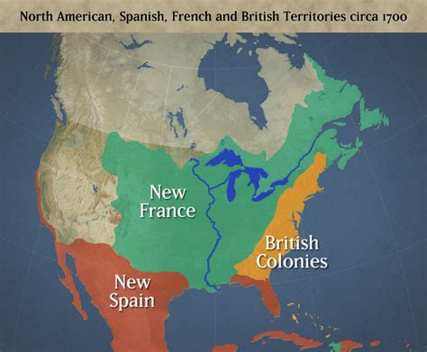 North America Spanish British And French Territories C 1700 Maps