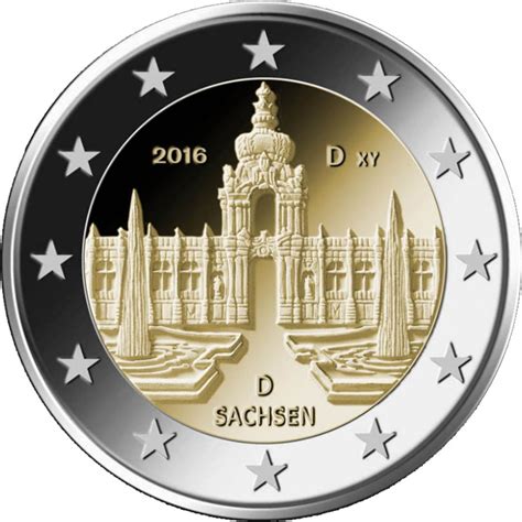 2 Euro Coin Sachsen Dresdner Zwinger Germany 2016