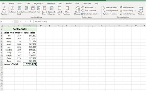 Sum Columns Or Rows With Excels Sum Function