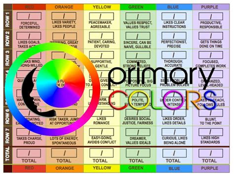 Color Personality Test Printable Printable Kids Entertainment