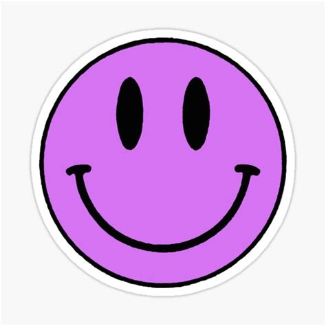 Purple Smiley Face Sticker For Sale By Laurensiegel8 Redbubble