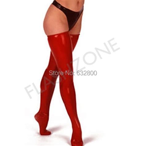 Free Shipping ~ Latex Stockings Red Fetishes In Stockings From