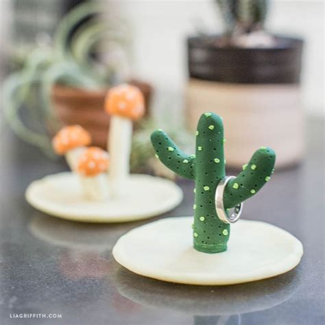 Acrylic craft paint in white and green. Make This Incredibly Cute DIY Clay Cactus Ring Holder ...