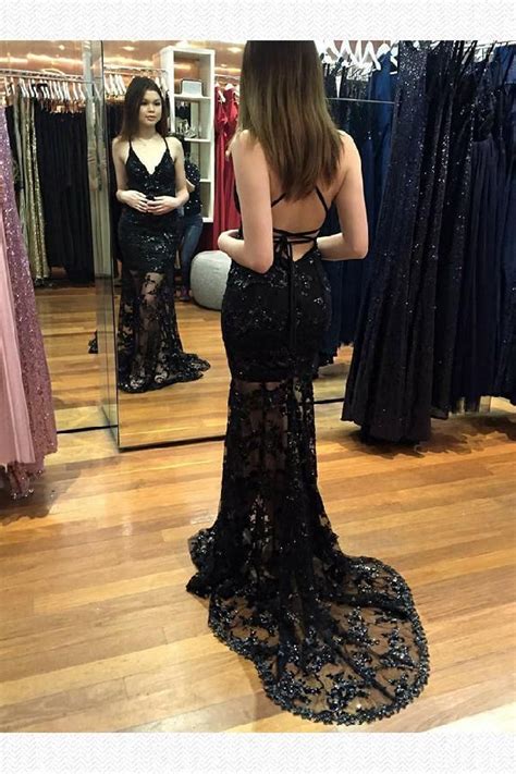 Custom Made Feminine Prom Dresses 2019 Black Mermaid Prom Dresses
