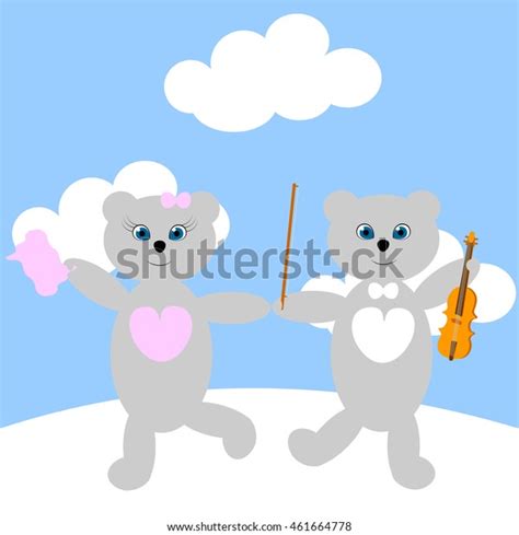 polar bears play violin dance stock vector royalty free 461664778 shutterstock