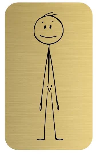 NUDE TOILET DOOR Sign Fun Loo Signs Self Adhesive Easy To Install