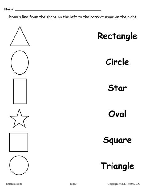 Learn more about geometry by creating a paper triangular prism! 4 FREE Shapes Matching Worksheets For Preschool ...