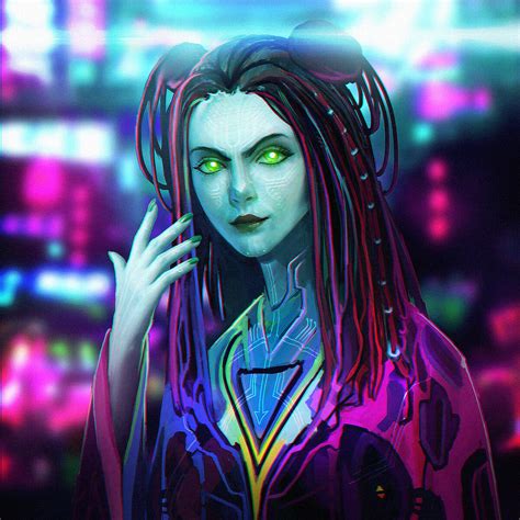 Artstation Shodan Cyberpunk Girl