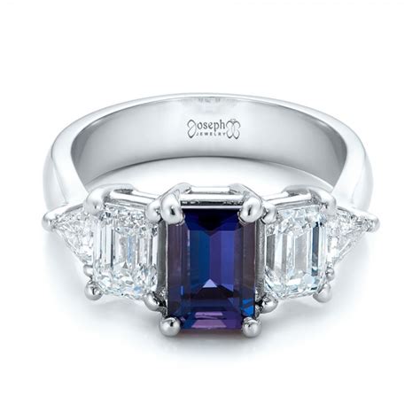 Because it changes color, alexandrite is known to signify duality. Custom Alexandrite and Diamond Engagement Ring #101995