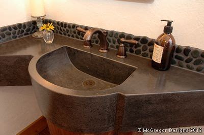An odd shaped shower is great for personalizing a bathroom. Bathroom Concrete Counter, Custom Built To Fit Odd Shaped Bathroom Space...Coal Black, 4" River ...