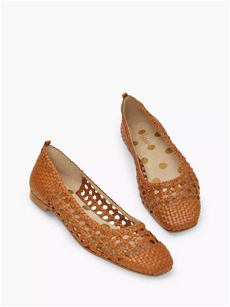 Boden Olive Woven Leather Ballerina Pumps Tan At John Lewis And Partners