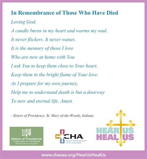 Here you'll find prayers for when the family first all may sign the forehead of the deceased with the sign of the cross. A Prayer In Remembrance of Those Who Have Died - shared by ...