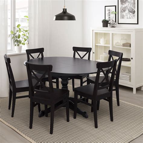 Our dining table and chair sets also give you comfort and durability in a big choice of styles. INGATORP Extendable table - black 43 1/4/61 " in 2020 ...
