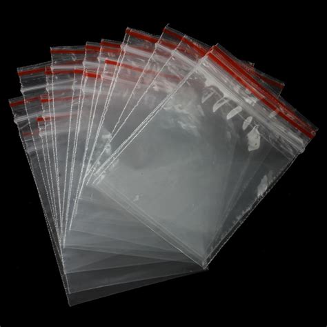 100pcs Ziplock Lock Zipped Poly Clear Bags Plastic Zip 57cm L5e7 Ebay
