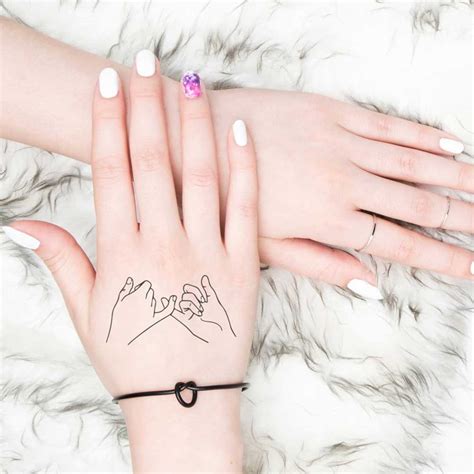 pinky promise temporary tattoo set of 2 etsy
