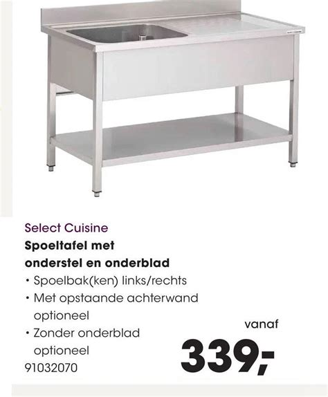 Select Cuisine Spoeltafel Met Onderstel En Onderblad Aanbieding Bij HANOS