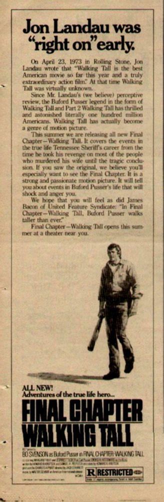 BO SVERSON IN WALKING TALL FINAL CHAPTER MOVIE AD