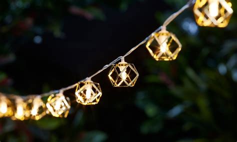 Up To 62 Off Gold Solar Cage String Lights Groupon