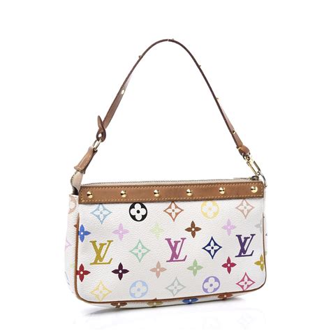 louis vuitton monogram multicolor pochette accessories white 568361