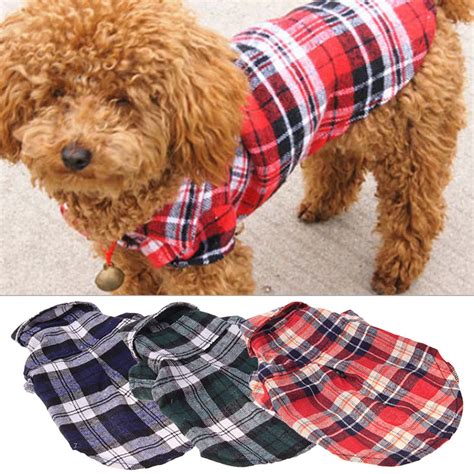 Dog Shirt Clothes Puppy Summer Plaid Outfits Spring Pet Clothing For