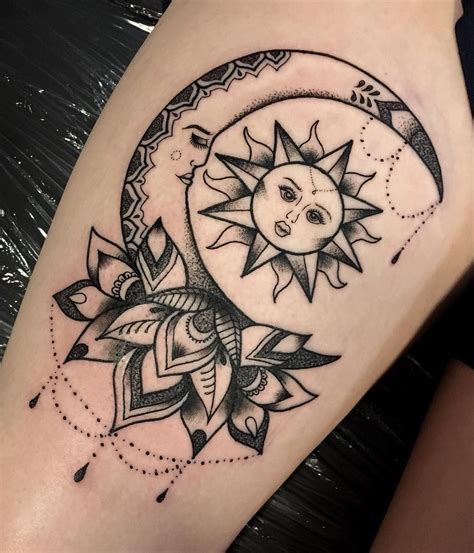 Sun and moon tattoos are pretty popular. 50 Meaningful and Beautiful Sun and Moon Tattoos (With ...