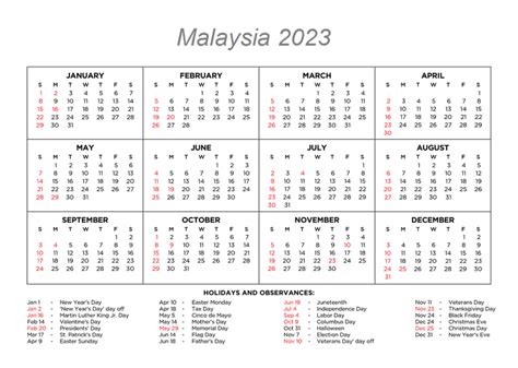 Calendar 2023 Malaysia Public Holiday Pdf Get Calendrier 2023 Update