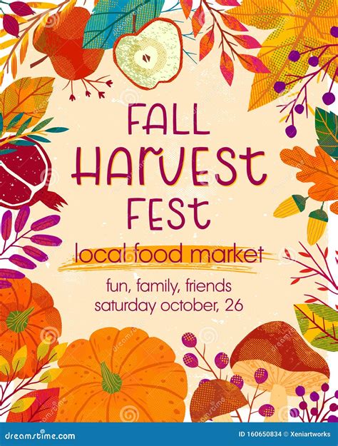 Autumn Harvest Festival Poster Stock Vector Illustration Of Banner