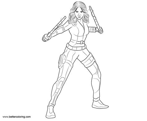 Black Widow In Avengers Coloring Page Widow Endgame Negra Viuda Submit