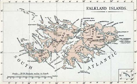 The squadrons engaged on december 8, 1914, off the falkland islands in. Map of the Falkland Islands, from 'The Colonial Office ...
