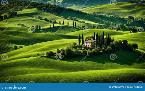 Lush Green Hills of Tuscany Italy Stock Illustration - Illustration of