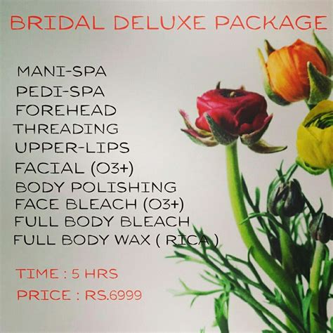 Package Bridal Deluxe Price Rs6999 Body Bleaching Full Body Wax Body Waxing Upper Lip